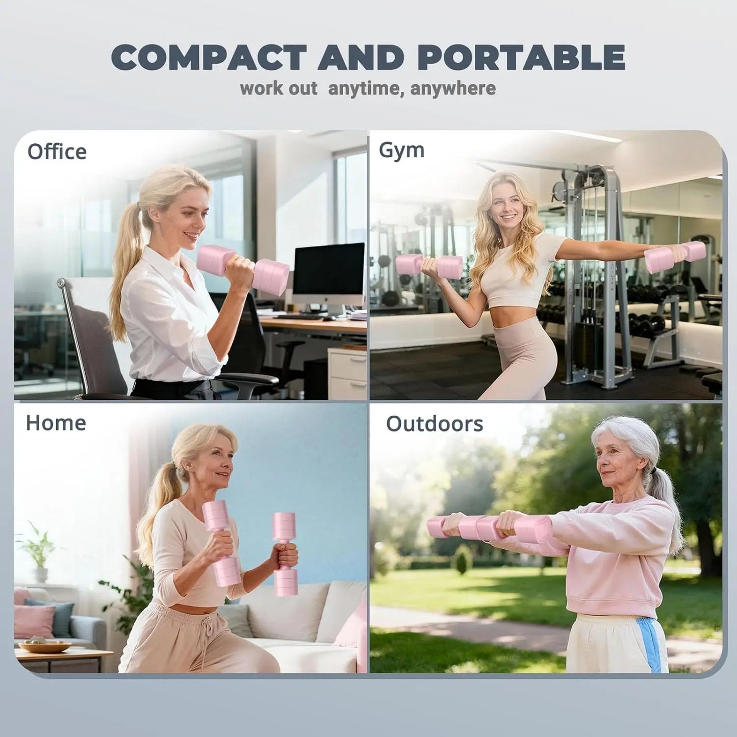 3-In-1 Adjustable Home Gym Dumbbell Set
