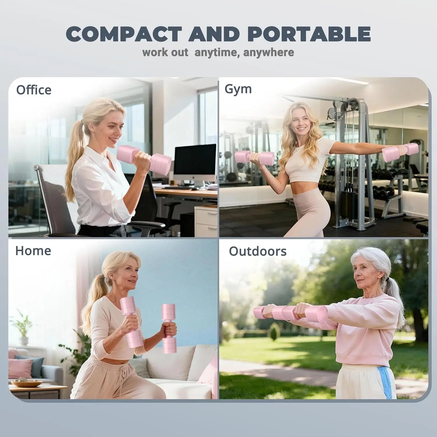 3-In-1 Adjustable Home Gym Dumbbell Set