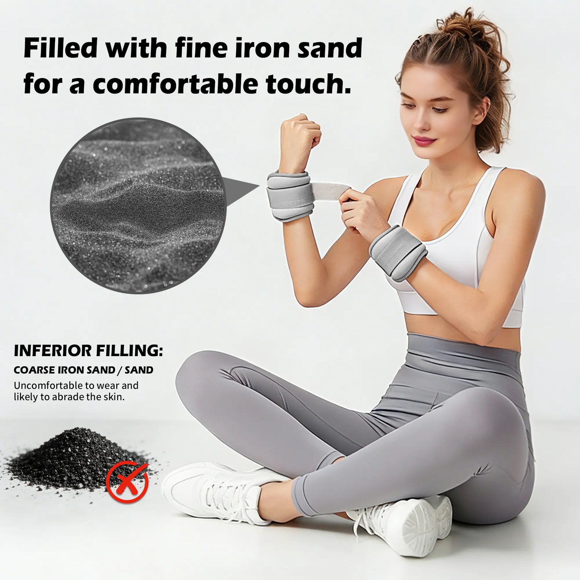 Adjustable Weighted Ankle Straps (1/2/3/5 Lbs)