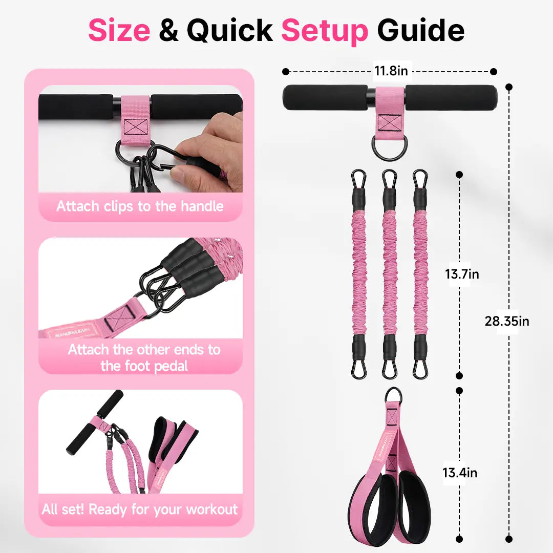 MANUEKLEAR Upgraded Multifunctional 3-Tube Pedal Resistance Bands with Handles