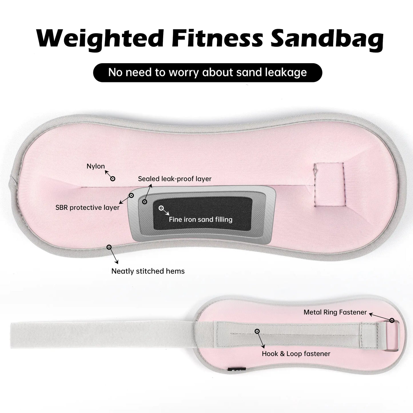 Adjustable Weighted Ankle Straps (1/2/3/5 Lbs)