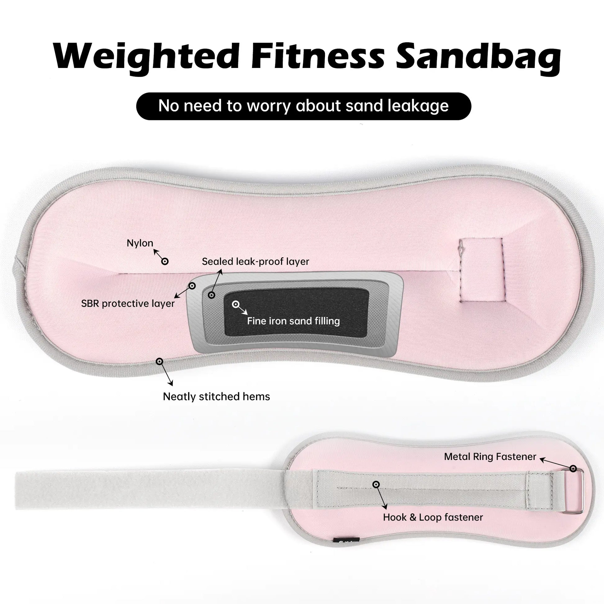 Adjustable Weighted Ankle Straps (1/2/3/5 Lbs)