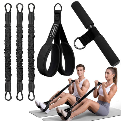 MANUEKLEAR Upgraded Multifunctional 3-Tube Pedal Resistance Bands with Handles